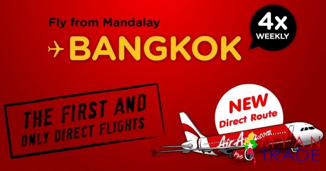 Thai AirAsia mở đường bay mới từ Bangkok đi Mandalay